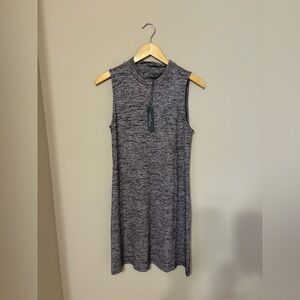 Market&Spruce Vega Knit Swing Dress Sz M Sleeveless High neck Purple Stretch NWT